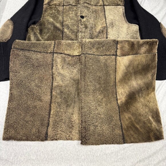 DOMINIC BELLISSIMO Shearling Lambskin Leather Reversible Coat Jacket Sz 14 Black - Picture 4 of 13